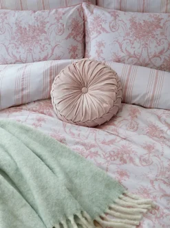 Laura Ashley*Laura Ashley 100% katoensatijn 200 draadtelling Tuileries dekbedovertrek- en kussensloopSet Poederroze