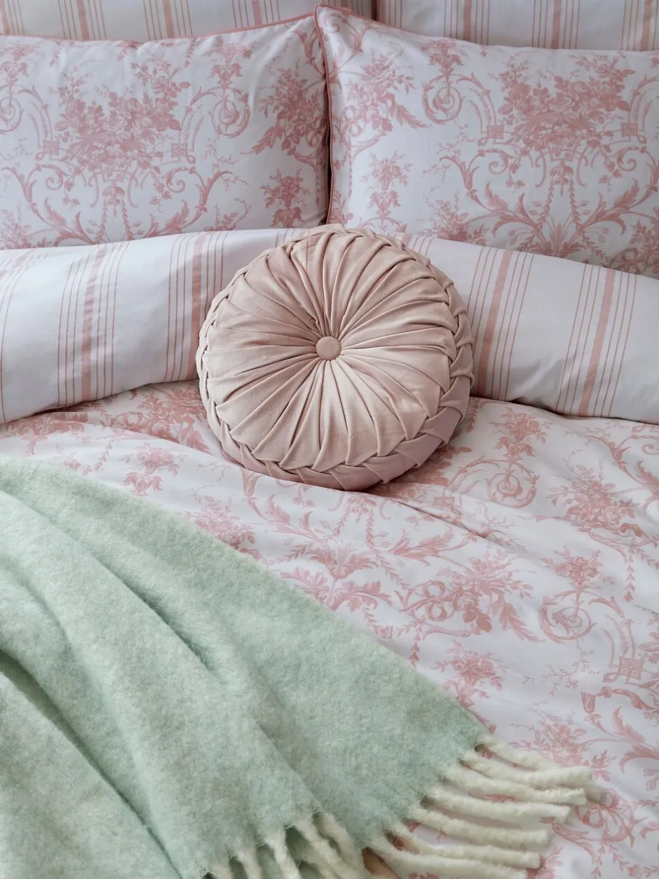 Laura Ashley*Laura Ashley 100% katoensatijn 200 draadtelling Tuileries dekbedovertrek- en kussensloopSet Poederroze