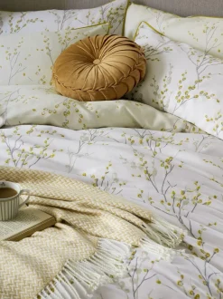 Laura Ashley|Merkbeddengoed*Laura Ashley 100% katoensatijn 200 thread count Pussy Willow Dekbedovertrek- en kussensloopset