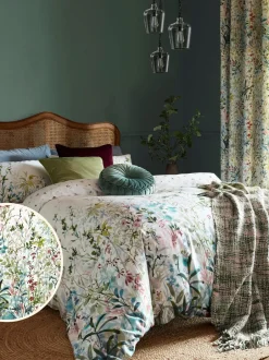 Laura Ashley*Laura Ashley 100% katoensatijn 220 thread count Pointon Fields dekbedovertrek- en kussensloopSet