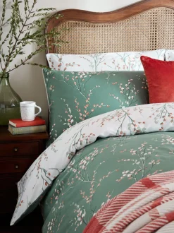 Laura Ashley|Merkbeddengoed|Laura Ashley 100% katoensatijn 200 thread count Pussy Willow Dekbedovertrek- en kussensloopset