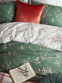 Laura Ashley|Merkbeddengoed|Laura Ashley 100% katoensatijn 200 thread count Pussy Willow Dekbedovertrek- en kussensloopset