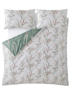Laura Ashley|Merkbeddengoed|Laura Ashley 100% katoensatijn 200 thread count Pussy Willow Dekbedovertrek- en kussensloopset