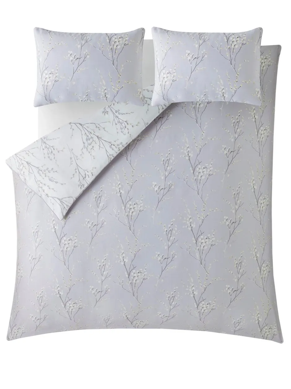 Laura Ashley|Merkbeddengoed|Laura Ashley 100% katoensatijn 200 thread count Pussy Willow Dekbedovertrek- en kussensloopset