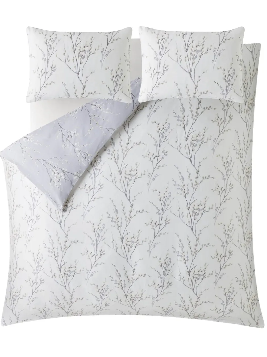 Laura Ashley|Merkbeddengoed|Laura Ashley 100% katoensatijn 200 thread count Pussy Willow Dekbedovertrek- en kussensloopset