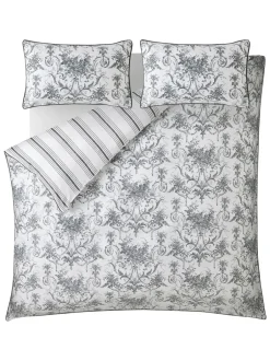 Laura Ashley|Laura Ashley 100% katoensatijn 200 draadtelling Tuileries dekbedovertrek- en kussensloopSet Antracietgrijs