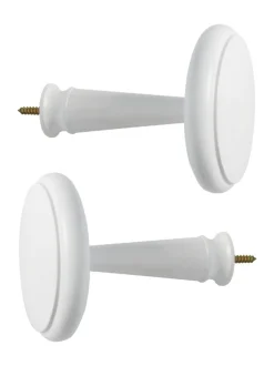 Gordijnroedes En -Accessoires|Laura Ashley 1 paar houten gordijnhouders Wit
