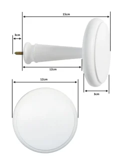 Gordijnroedes En -Accessoires|Laura Ashley 1 paar houten gordijnhouders Wit