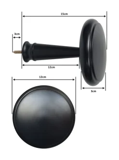 Gordijnroedes En -Accessoires*Laura Ashley 1 paar houten gordijnhouders Zwart