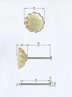 Laura Ashley*Laura Ashley 4 Pack Ceramic Metallic Edge Drawer Knobs Off White Zilver