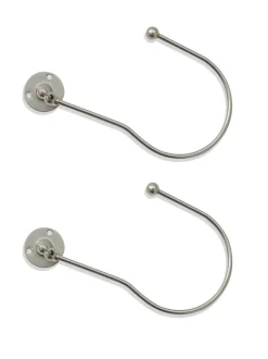 Gordijnroedes En -Accessoires*Laura Ashley - Set van 2 Swing-gordijnhouders Matt Nikkel