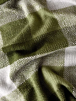 Laura Ashley*Laura Ashley Allonby Check Woven Throw Groen