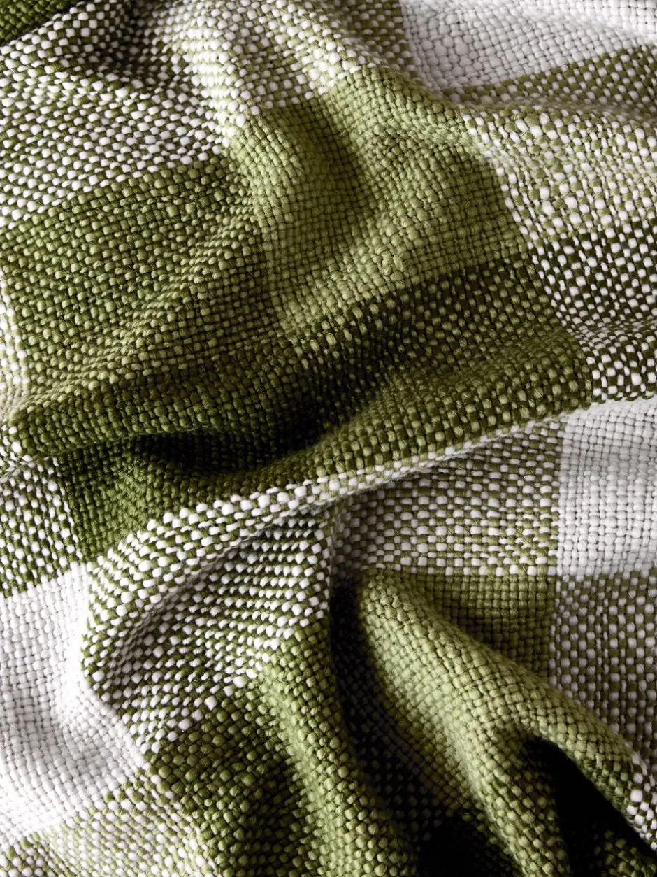 Laura Ashley*Laura Ashley Allonby Check Woven Throw Groen