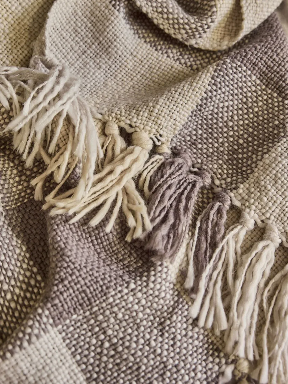 Laura Ashley|Laura Ashley Allonby Check Woven Throw Grijs