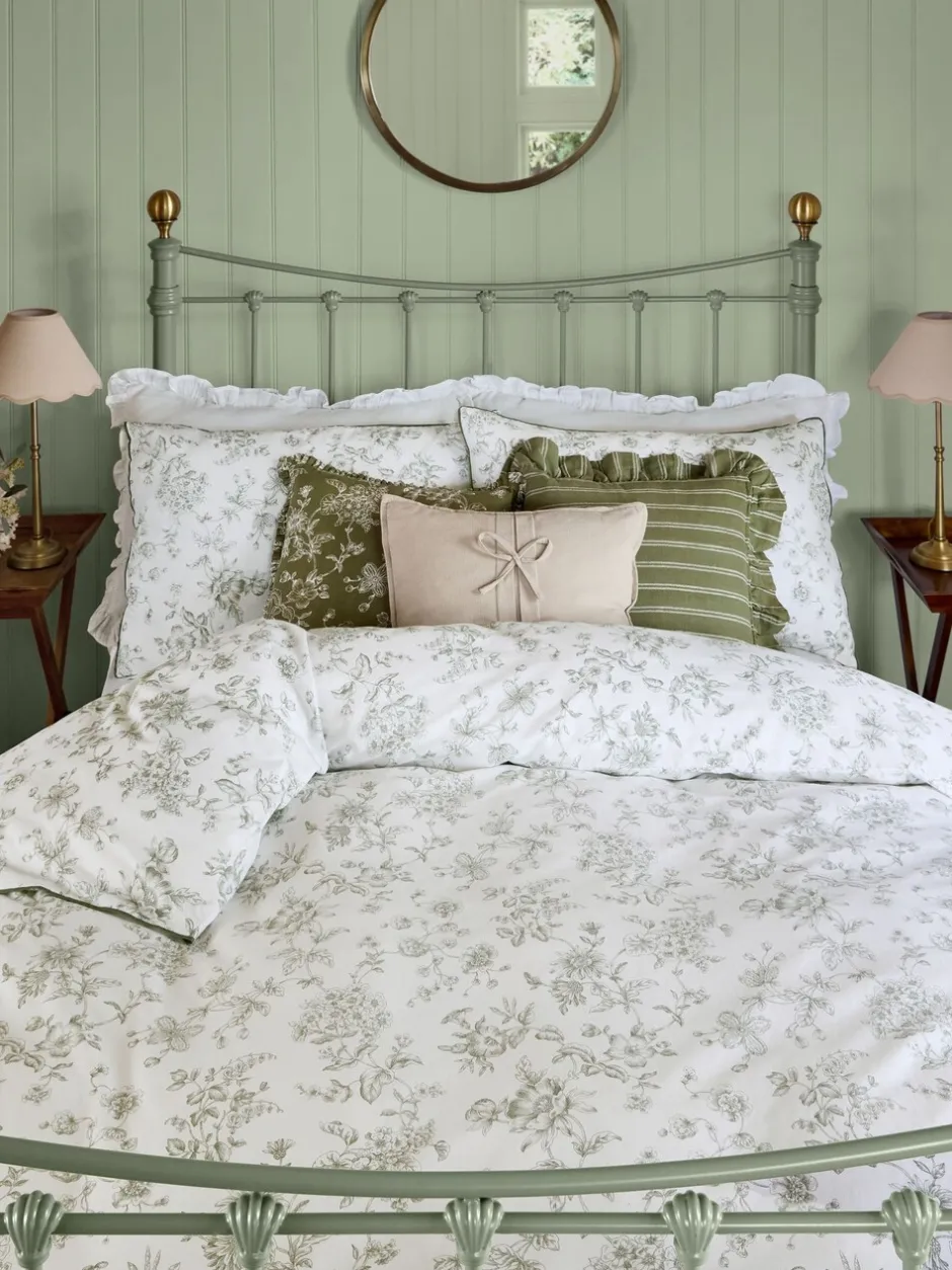 Laura Ashley|Laura Ashley Aneta Floral 100% Cotton Duvet Cover and Pillowcase Set