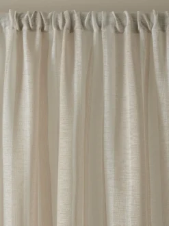 Laura Ashley|Gordijnen*Laura Ashley Awning Stripe Voile Slot Top Sheer Panel Curtain