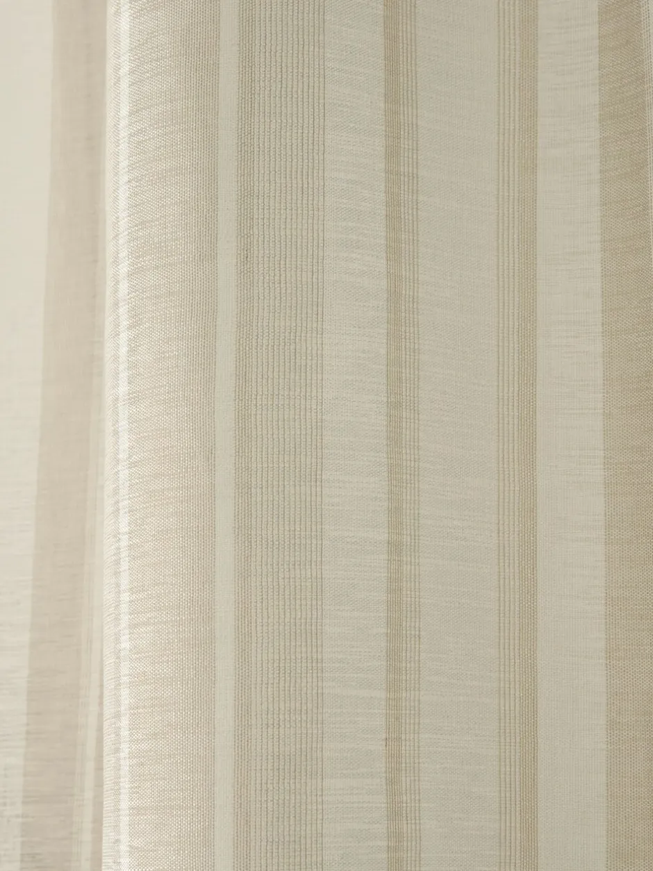 Laura Ashley|Gordijnen*Laura Ashley Awning Stripe Voile Slot Top Sheer Panel Curtain