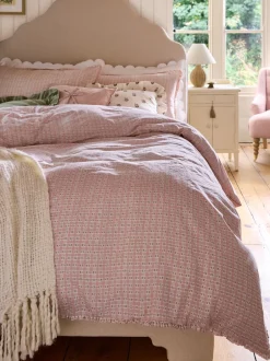 Laura Ashley|Laura Ashley Cresswell Gingham 100% Cotton Duvet Cover and Pillowcase Set
