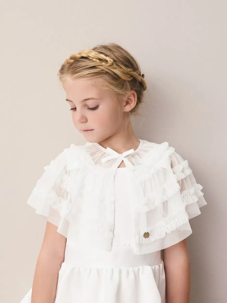 Gebreide Kleding|Laura Ashley Frill Bridesmaid Mesh Cape Cardigan