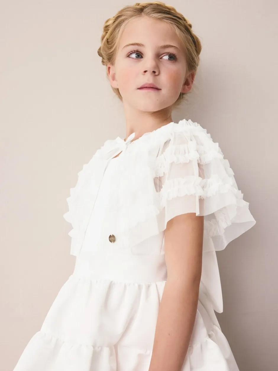 Gebreide Kleding|Laura Ashley Frill Bridesmaid Mesh Cape Cardigan