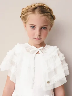 Gebreide Kleding|Laura Ashley Frill Bridesmaid Mesh Cape Cardigan