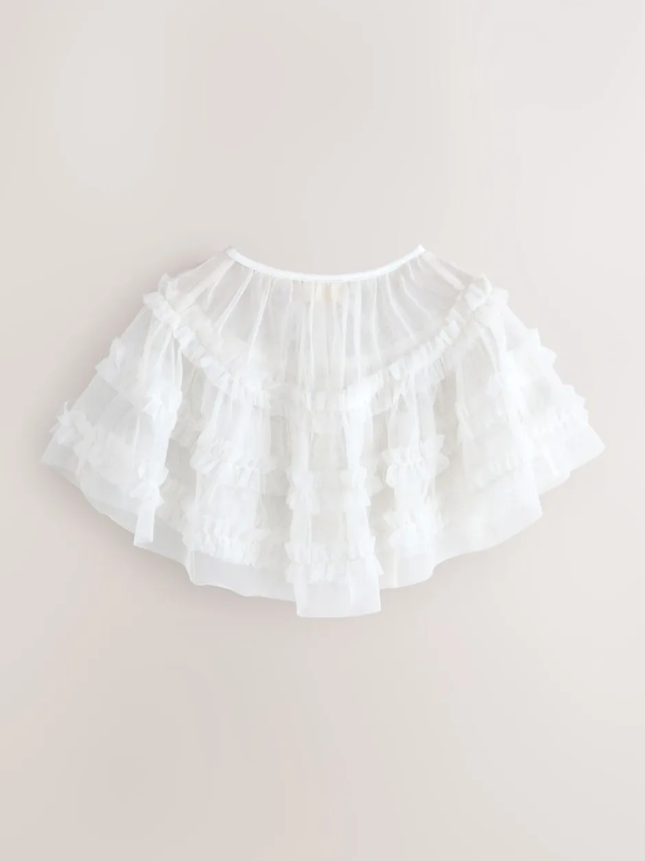 Gebreide Kleding|Laura Ashley Frill Bridesmaid Mesh Cape Cardigan