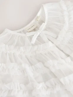 Gebreide Kleding|Laura Ashley Frill Bridesmaid Mesh Cape Cardigan