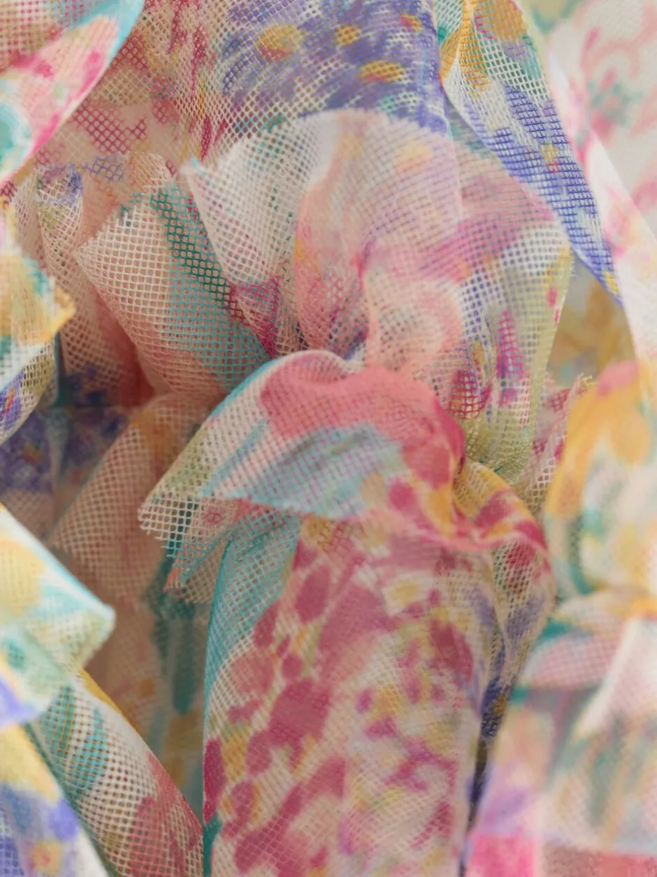 Jurken|Laura Ashley geplooide strokenjurk met ruches