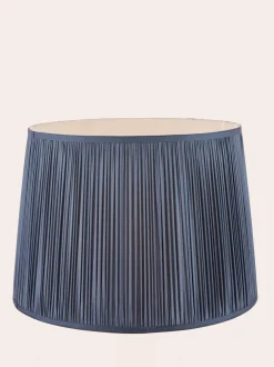 Laura Ashley|Laura Ashley geplooide zijden Hemsley empire verstelbare lampenkap Midnight Blue