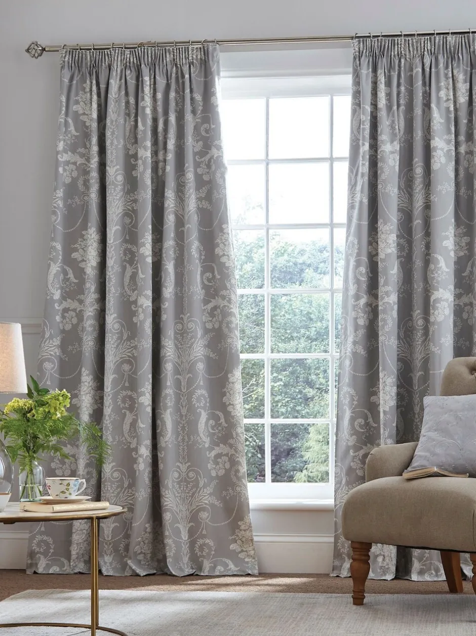 Laura Ashley|Laura Ashley gevoerde verduisterende Josette plooigordijnen Donkergrijs