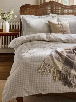 Laura Ashley|Laura Ashley Gingham Seersucker Duvet Cover and Pillowcase Set