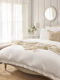Laura Ashley|Laura Ashley Hemstitch 200 Thread Count Duvet Cover and Pillowcase Set