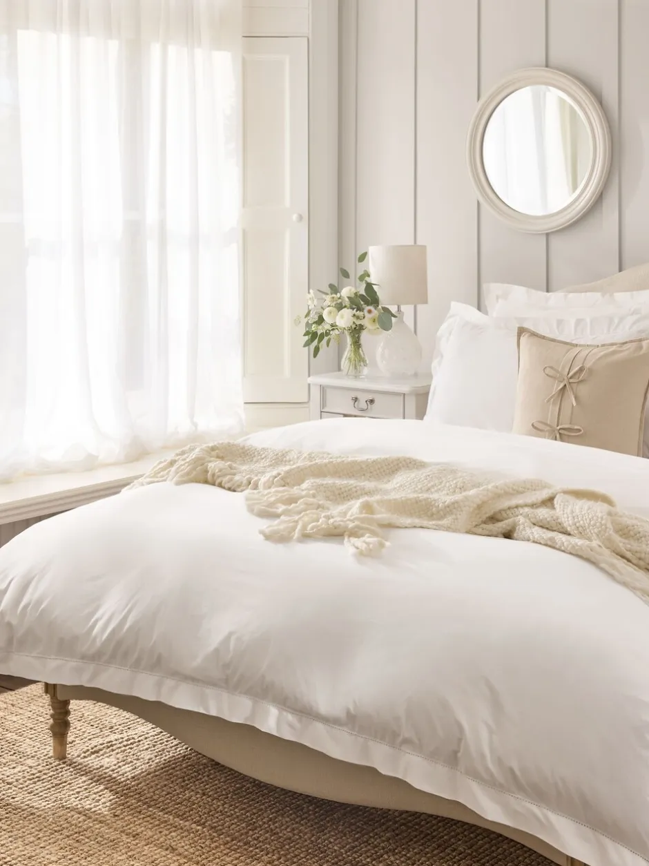 Laura Ashley|Laura Ashley Hemstitch 200 Thread Count Duvet Cover and Pillowcase Set