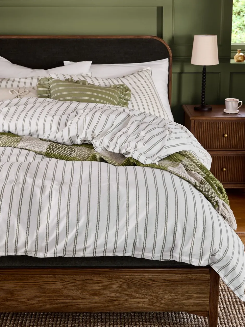 Laura Ashley|Laura Ashley Henley Stripe 100% Cotton Duvet Cover and Pillowcase Set