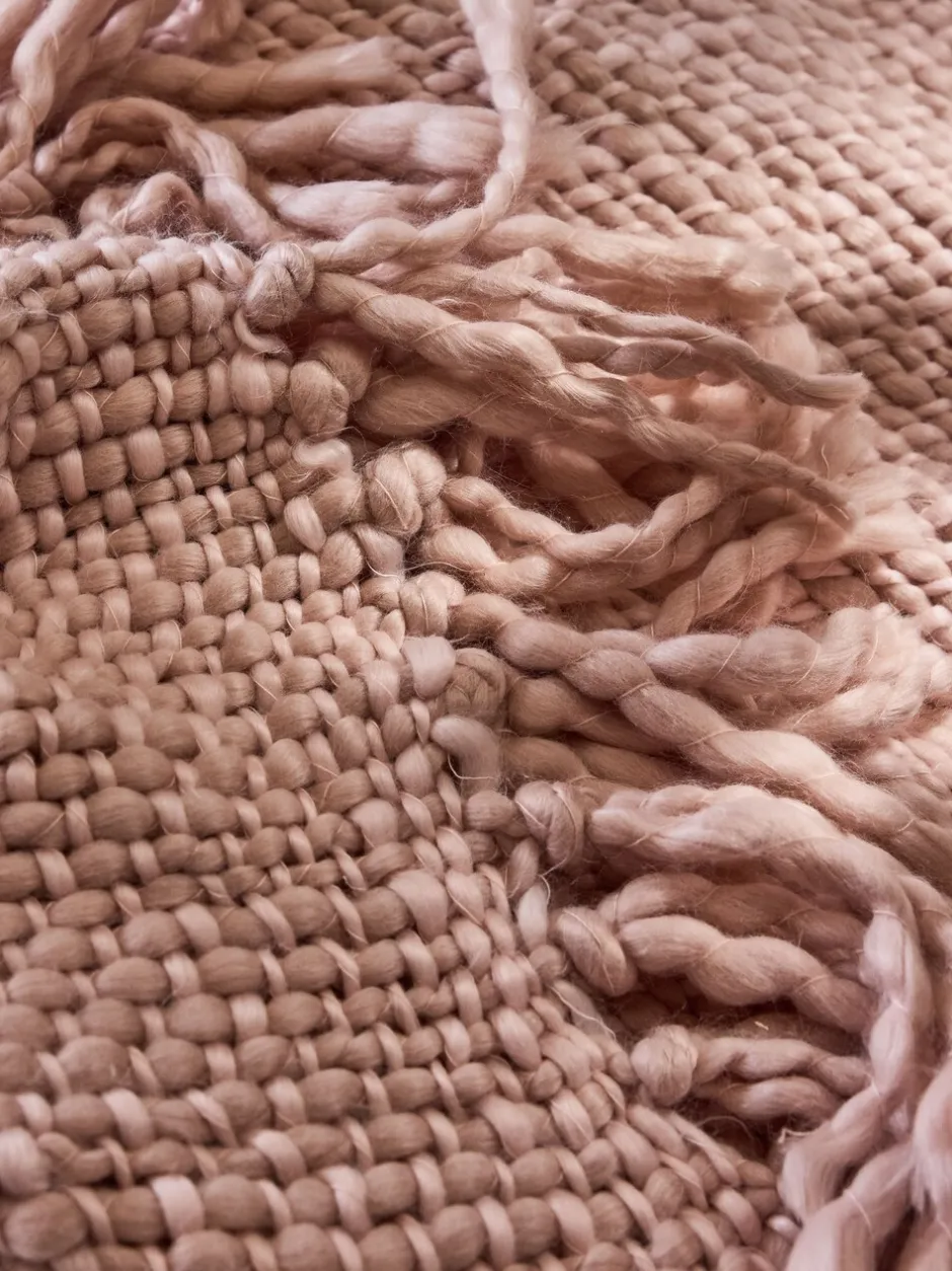 Laura Ashley|Laura Ashley Kimberly Chunky Woven Throw Roze