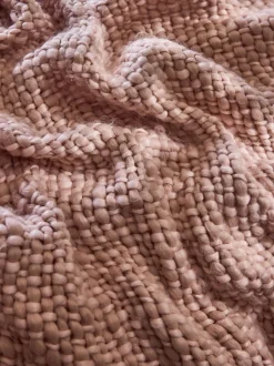 Laura Ashley|Laura Ashley Kimberly Chunky Woven Throw Roze
