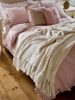 Laura Ashley|Laura Ashley Kimberly Chunky Woven Throw Natuurlijk