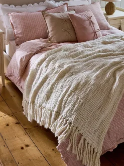 Laura Ashley|Laura Ashley Kimberly Chunky Woven Throw Natuurlijk
