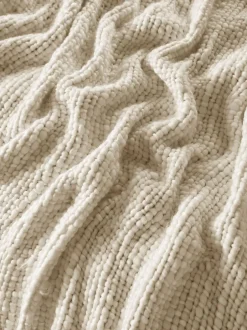 Laura Ashley|Laura Ashley Kimberly Chunky Woven Throw Natuurlijk