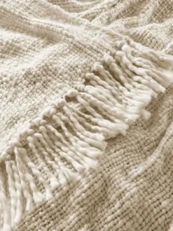 Laura Ashley|Laura Ashley Kimberly Chunky Woven Throw Natuurlijk