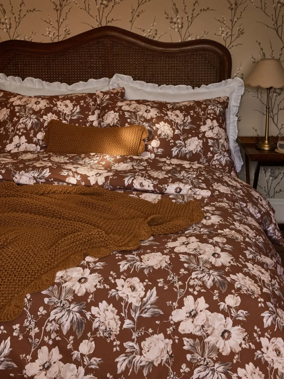 Laura Ashley|Laura Ashley Peony Garden Floral 100% Cotton Duvet Cover and Pillowcase Set