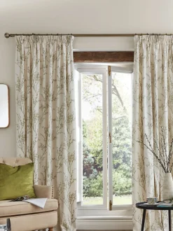 Laura Ashley|Gordijnen|Laura Ashley Pussy Willow gevoerde gordijnen met potloodplooi Blauwe Struikgewas