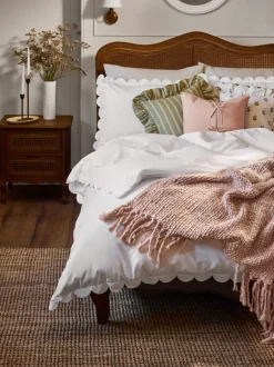 Laura Ashley|Laura Ashley Scallop 200 Thread Count Duvet Cover and Pillowcase Set