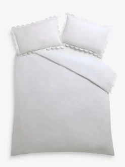 Laura Ashley|Laura Ashley Scallop 200 Thread Count Duvet Cover and Pillowcase Set
