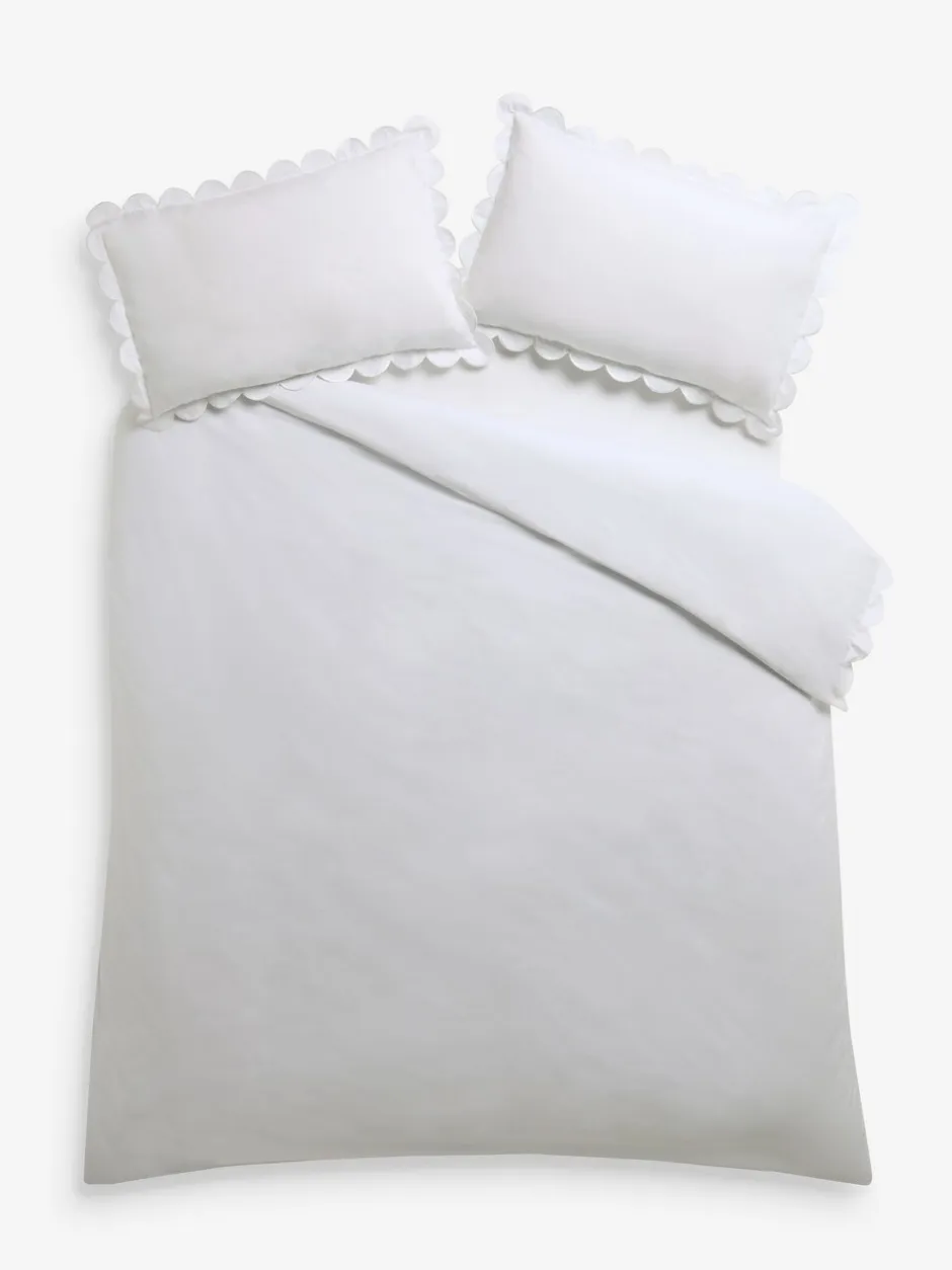 Laura Ashley|Laura Ashley Scallop 200 Thread Count Duvet Cover and Pillowcase Set