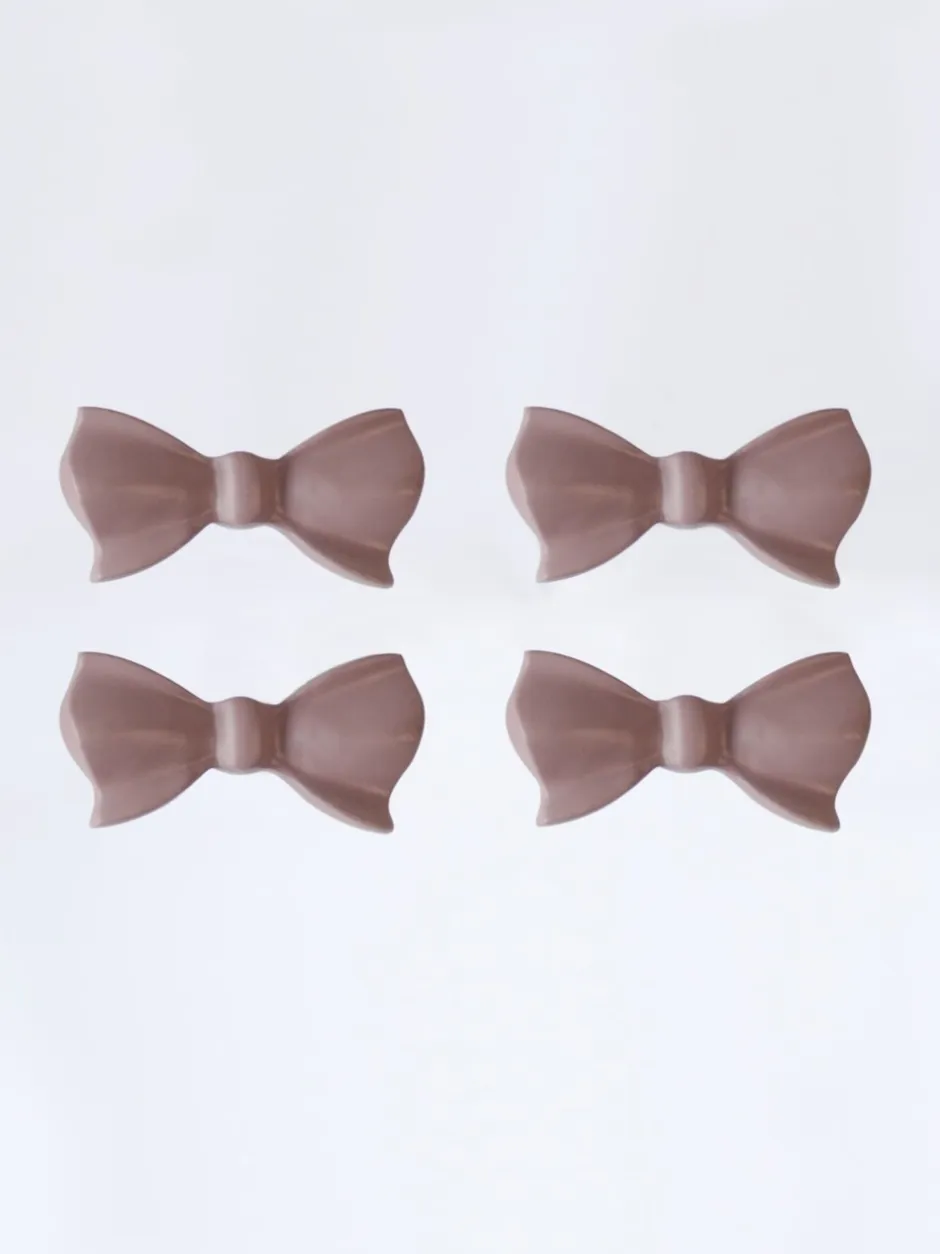 Laura Ashley*Laura Ashley Set of 2 Aluminum Bow Drawer Knobs Donkerrozenroze