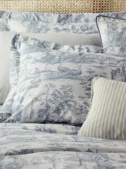 Laura Ashley*Laura Ashley Set of 2 Braysmith Toile 200 Thread Pillowcases