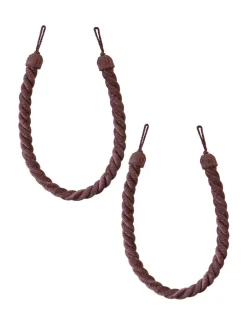 Gordijnroedes En -Accessoires|Laura Ashley Set of 2 Chenille Grafton Rope Curtain Tiebacks Licht pruimenpaars
