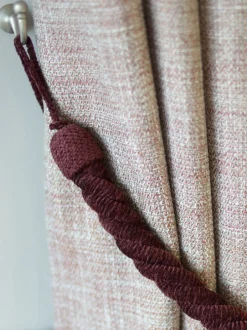 Gordijnroedes En -Accessoires*Laura Ashley Set of 2 Chenille Grafton Rope Curtain Tiebacks Bordeaurood