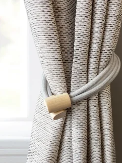 Gordijnroedes En -Accessoires|Laura Ashley Set of Two Adelie Magnetic Tiebacks Grijs
